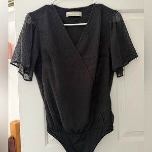 Black blouse bodysuit